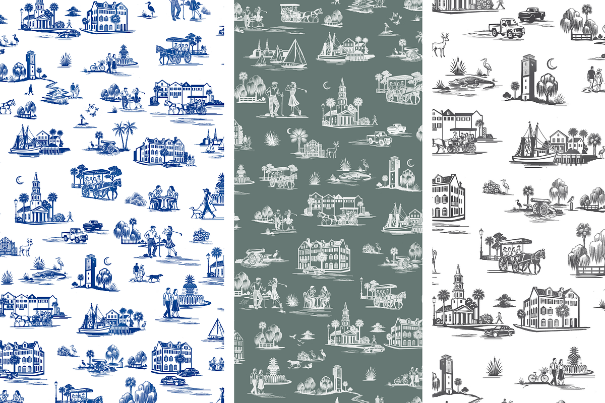 Charleston, SC Toile de Jouy Pattern, a Pattern Graphic by Hughes Studio (Photo 8 of 8)