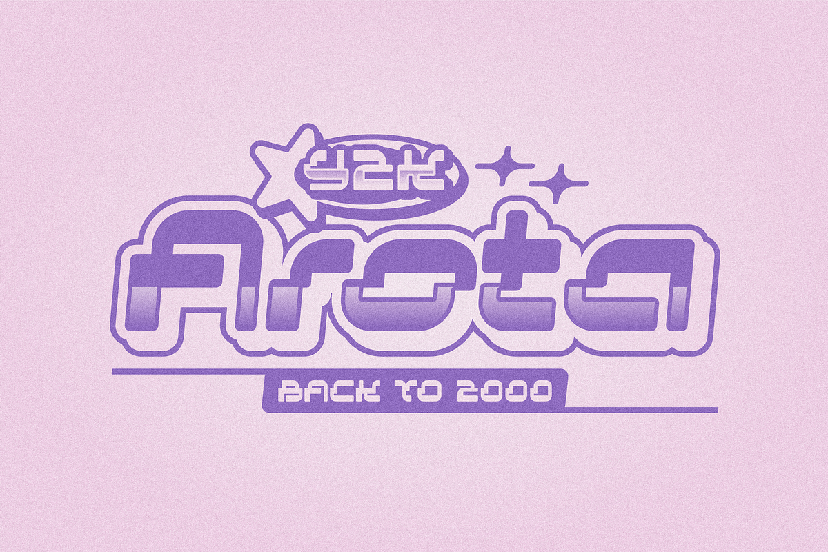 Arota Y2k, a Sans Serif Font by 24Design Studios (Photo 2 of 13)