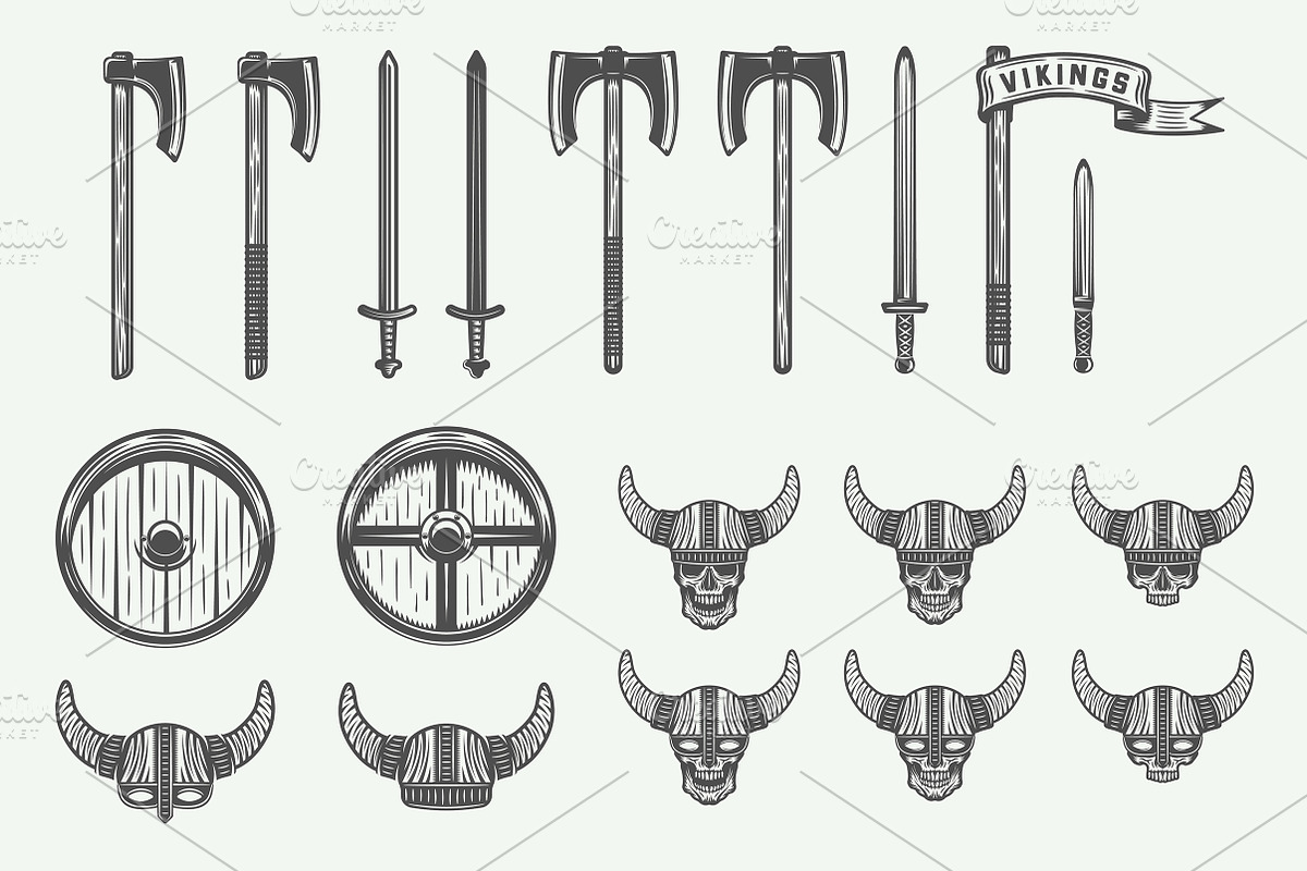 Vintage Vikings Bundle, a Branding & Logo Template by AkimD (Photo 7 of 7)