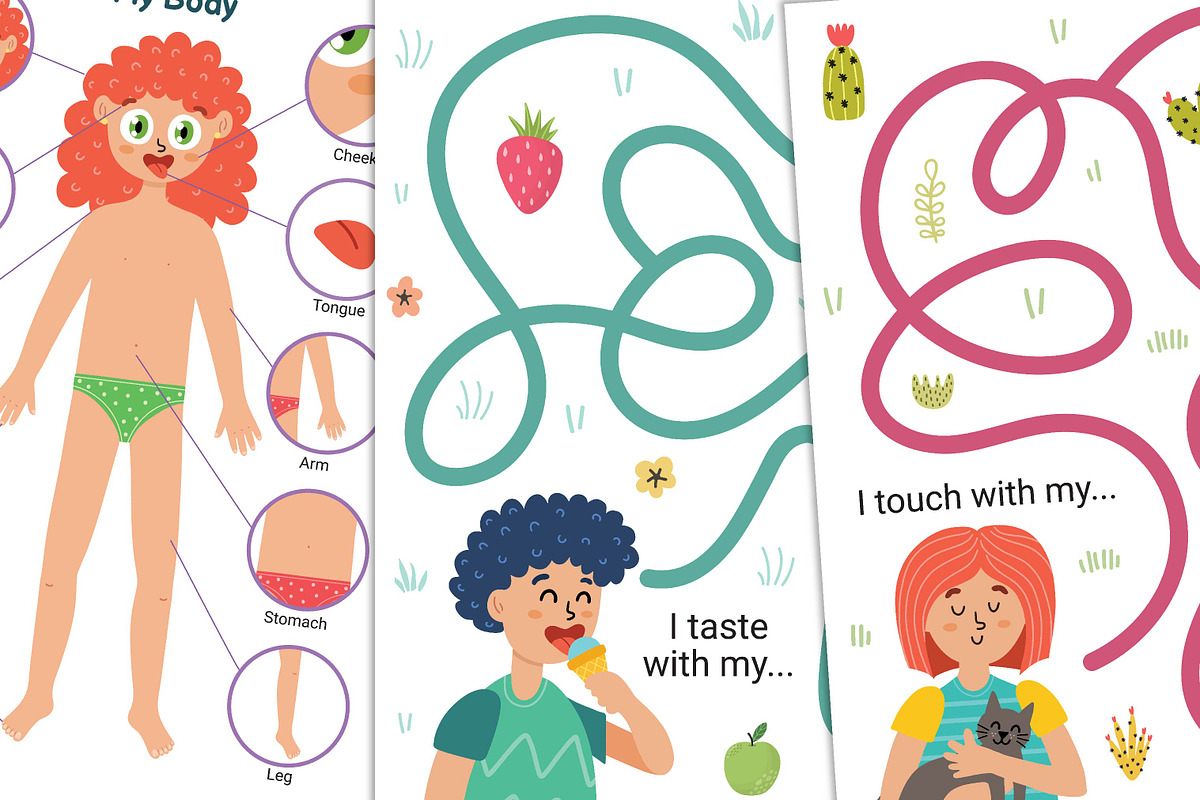 Body Parts Activity Pages, an Education Illustration by Gulnara Sabirova (Photo 12 of 12)