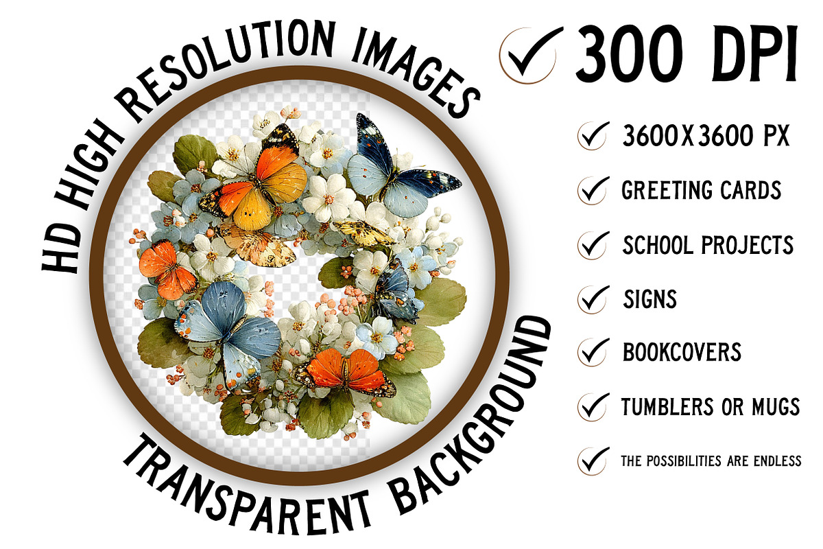 Floral Easter Wreath Clipart Png, an Illustration by Craft Nest (Photo 2 of 8)
