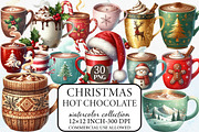 Hot Chocolate Christmas Clipart, an Illustration by Libby Wishes (Thumbnail 1 of 4)