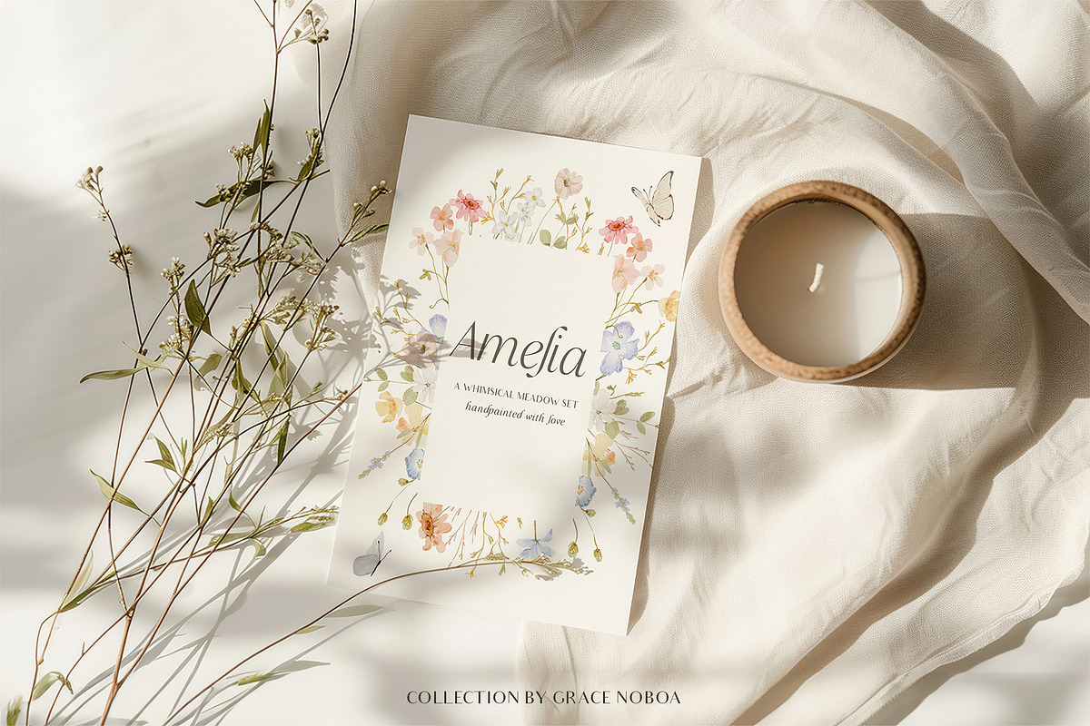 Watercolor dreamy Wildflowers Set, a Decorative Illustration by Grace Noboa Illustrations (Photo 7 of 15)