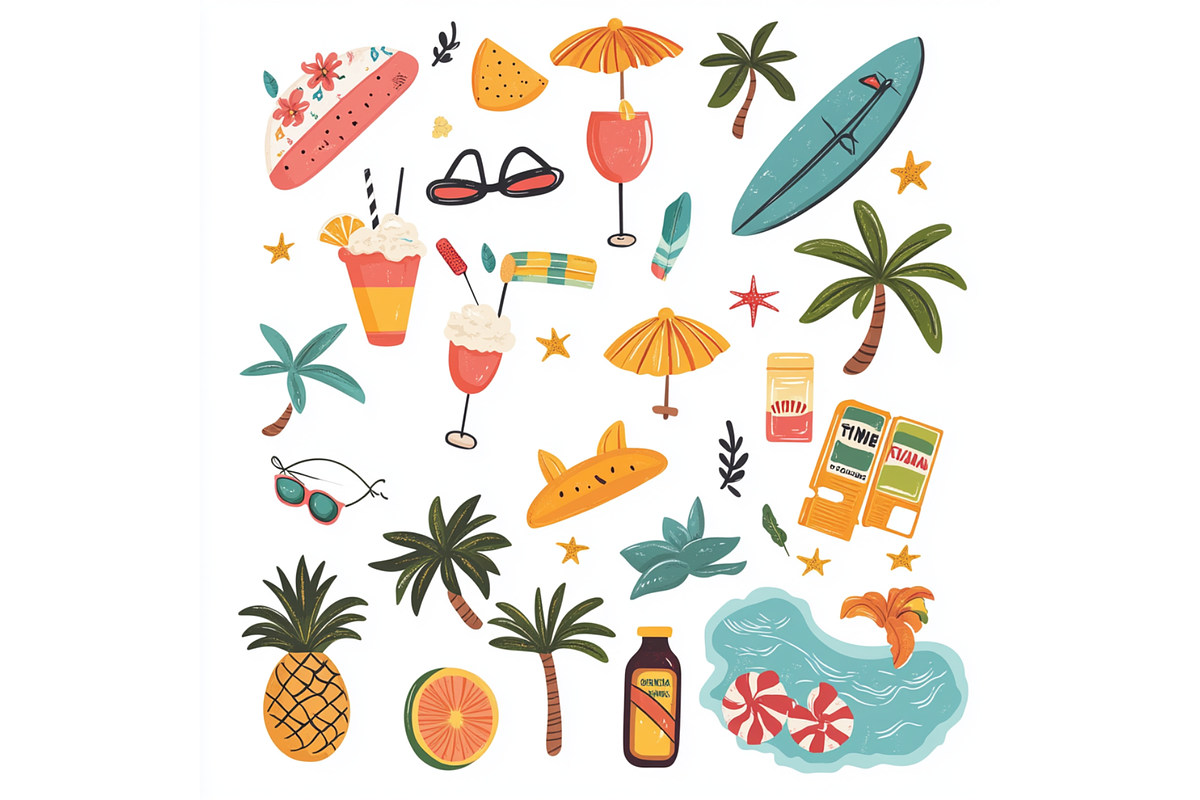 Prompt Summer Brushstroke Clipart, a Decorative Illustration by Creative design (Photo 2 of 7)