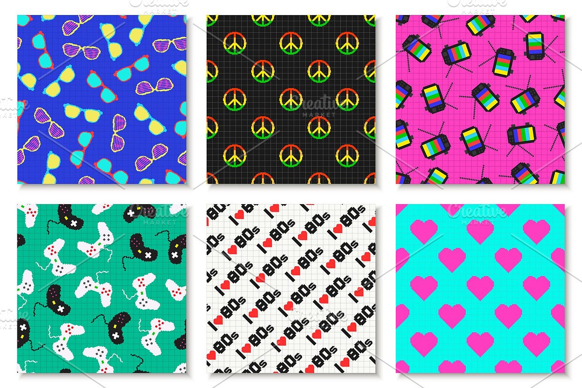 Colorful retro 80s fashion patterns, a Pattern Graphic by ExpressShop (Photo 1 of 6)