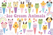 Ice cream animals collection., an Animal Illustration by Kira Konoshenko (Thumbnail 1 of 11)
