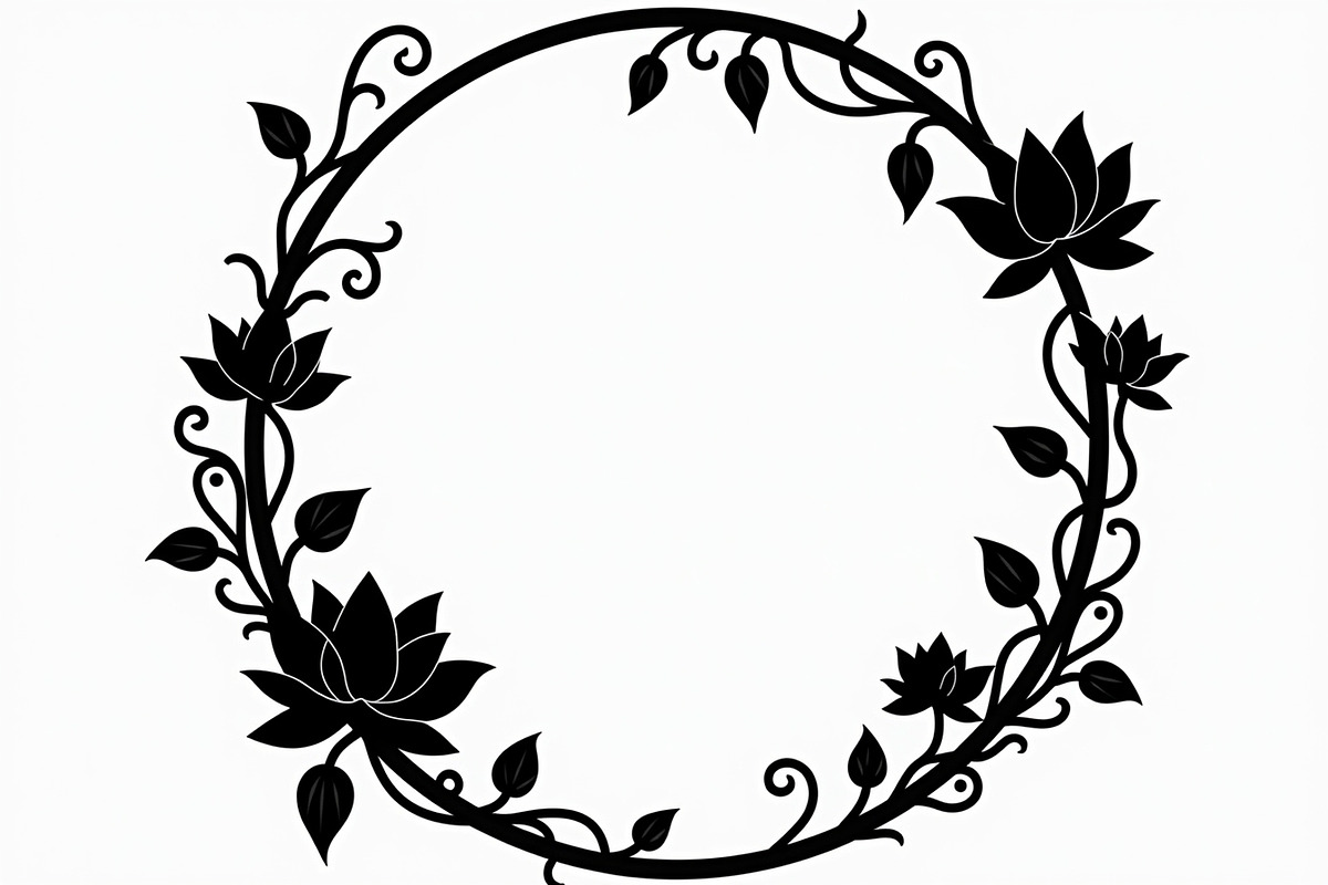 Lotus Floral Wreath Bundle, an Illustration by hafijul (Photo 2 of 9)