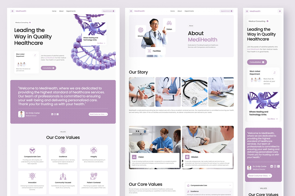 Medihealth - Medical Website Framer, a Websites & App Template by peterdraw (Photo 3 of 6)