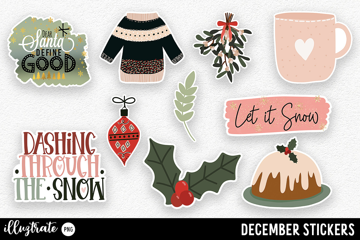 December Stickers for Cricut, an Illustration by illuztrate (Photo 7 of 9)