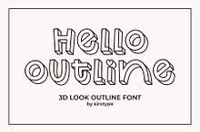 Hello Outline - Cute Outline 3D Font