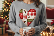 Christmas Patchwork Heart PNG, an Illustration by Anca Digital Vibe (Thumbnail 1 of 5)