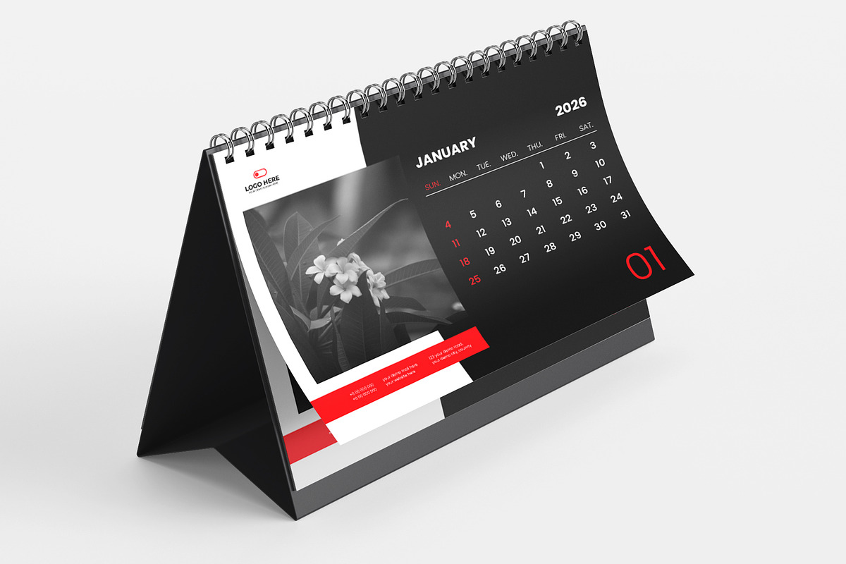 2026 desk calendar design template, a Stationery Template by Tanmoy Topu