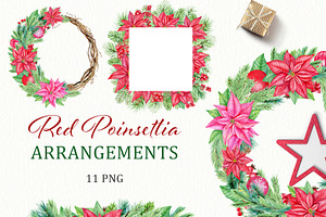 Christmas Red Poinsettia PNG