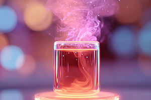 Smart aromatherapy device releasing scented steam in a tranquil environment, a Food & Drink Photo by AlyaAnd