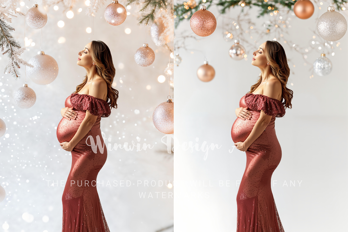 Hanging Christmas Ornaments Backdrop, a Background Photo by Winwin Design Art (Photo 5 of 7)