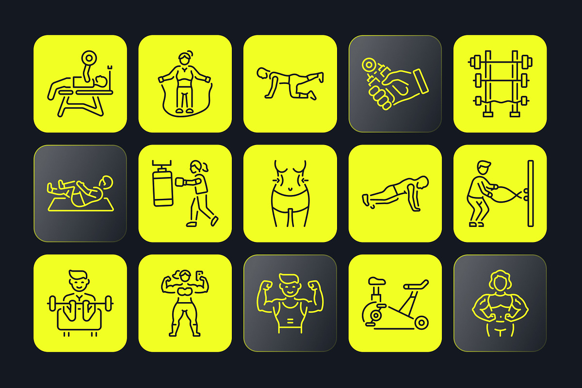 Workout and Gym Icon Set, an Outline Icon by Prosymbols (Photo 6 of 7)
