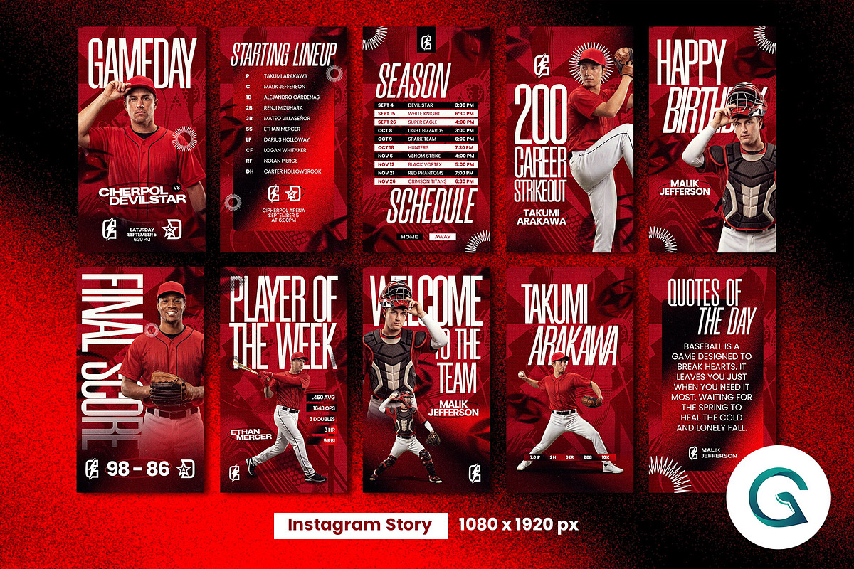 Baseball Social Media Template, a Social Media Template by Geelator Studio (Photo 3 of 4)