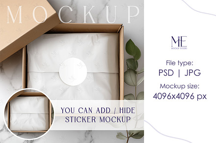 Tissue Paper & Sticker Mockup PSD, a Mockup by Mie Mockup Studio