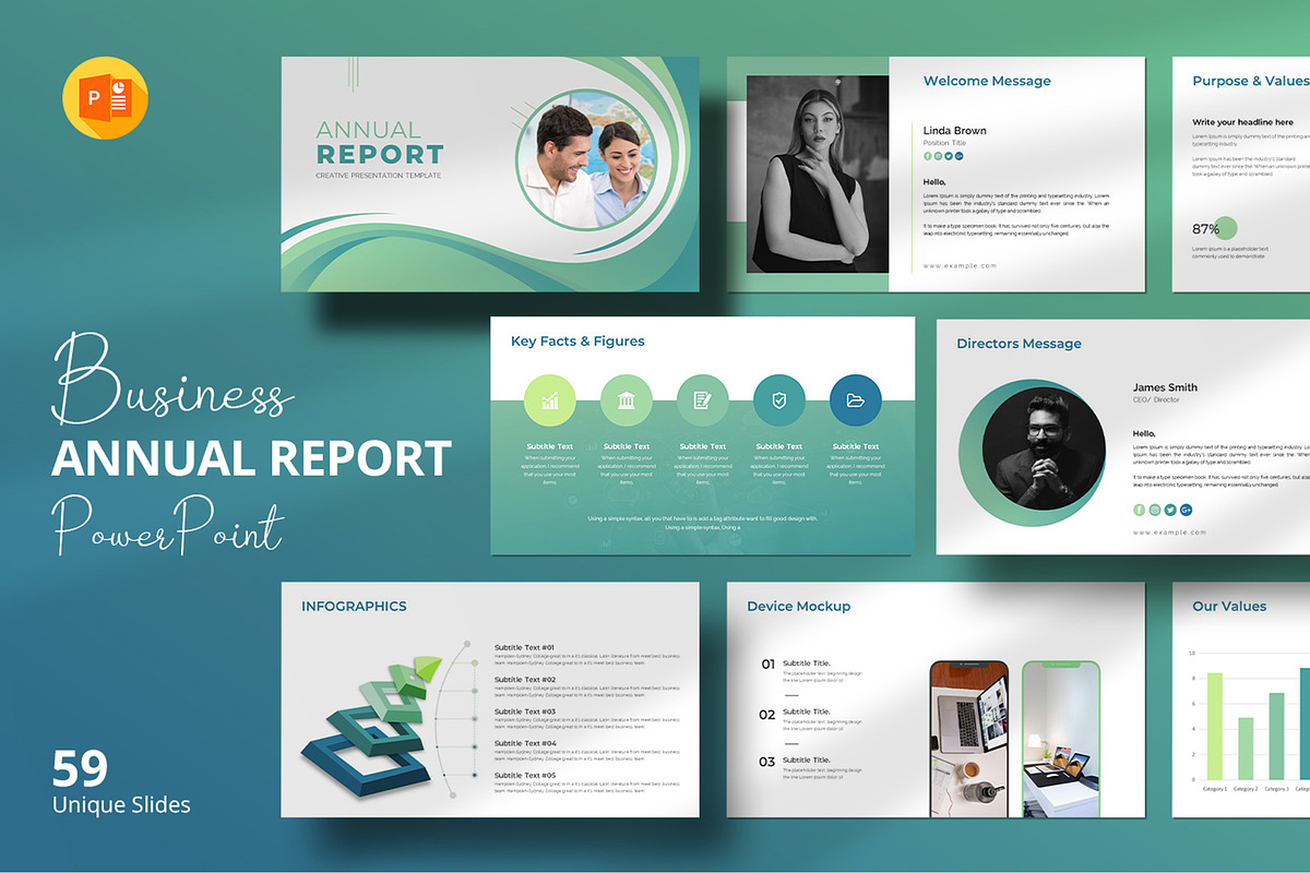 Annual Report PowerPoint Template, a Presentation Template by Design Vault (Photo 1 of 8)