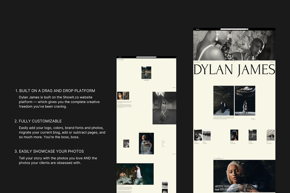 Bold Showit Photography Template, an App Template by Seventh Made (Photo 2 of 4)