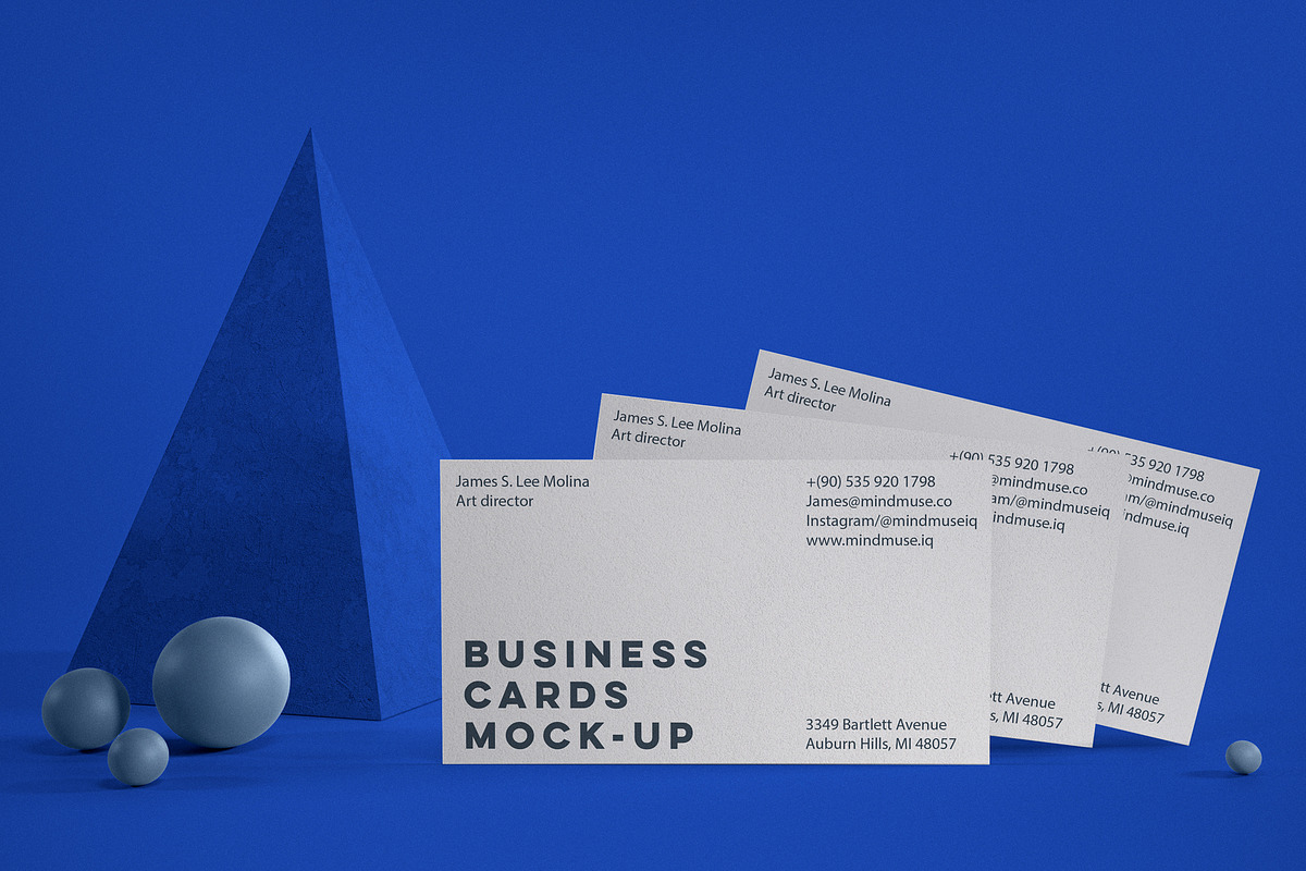 3D Geometric Business Card Mock-ups, a Business Card Template by MindMuse (Photo 10 of 11)