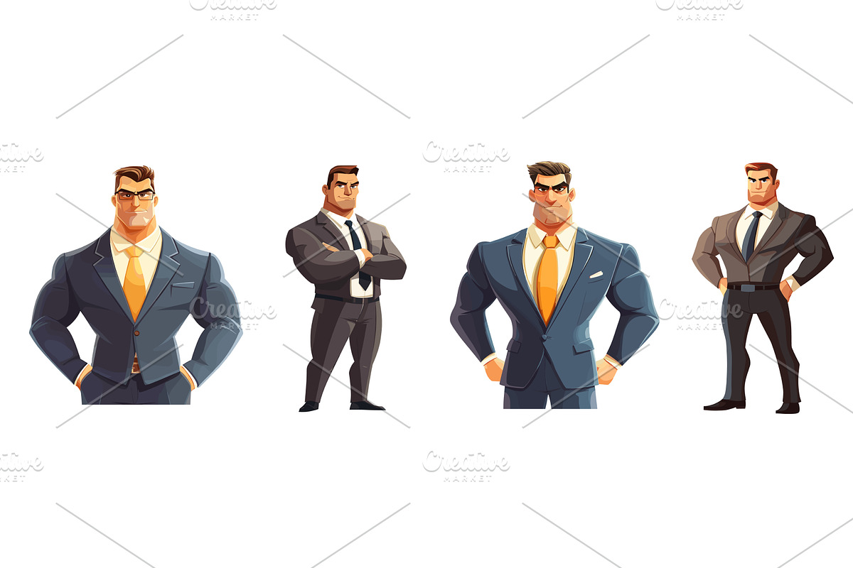 Strong businessman. Muscular man in, a Person Illustration by Stock-Smart-Start