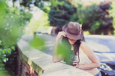 Hipster tourist girl containing girl, woman, and hannover
