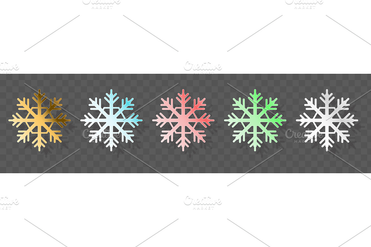 Realistic multicolored snowflake, an Object Illustration by Vectorbuum