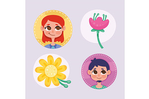 persons and flowers, a Person Illustration by studiogstock