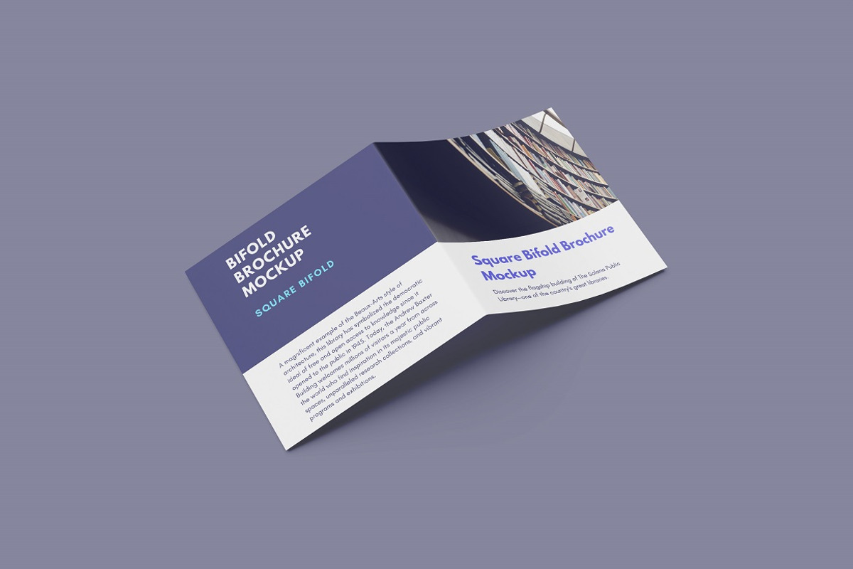 Square Bifold Brochure Mockup, an Advertising Mockup by YurnalisPerix (Photo 5 of 5)