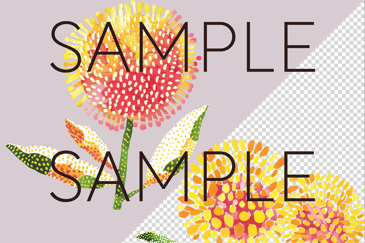 Aboriginal Style Flower Clipart PNG, a Decorative Illustration by Pawcasso's Portraits (Photo 9 of 9)