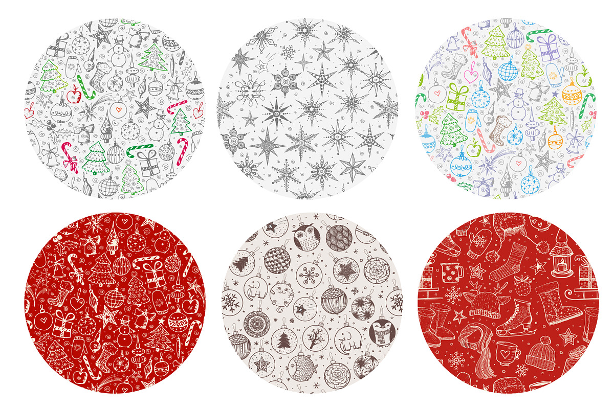 Winter holidays seamless patterns, a Pattern Graphic by Elina_Li (Photo 5 of 6)