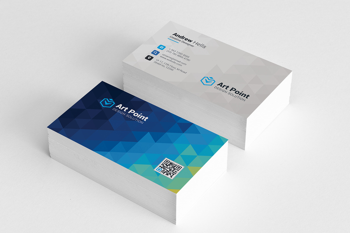 Polygon Background Business Cards, a Business Card Template by GenerousArt (Photo 1 of 2)