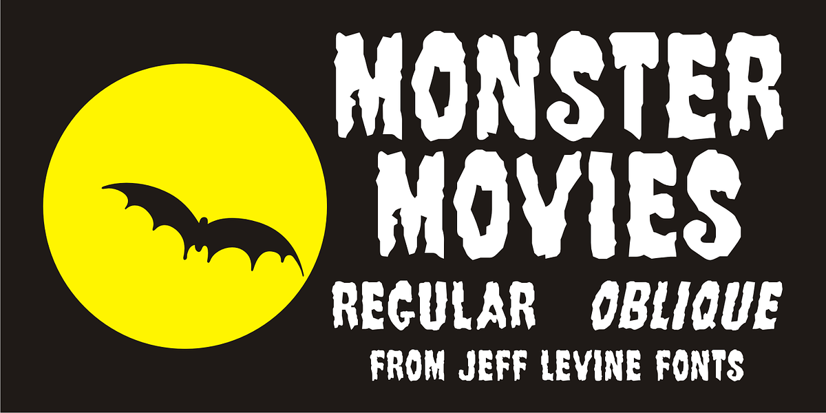 Monster Movies JNL, a Sans Serif Font by Jeff Levine Fonts