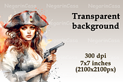 Watercolor Sexy Pirate Girl clipart, an Object Graphic by Negarin Digital Art (Thumbnail 3 of 5)