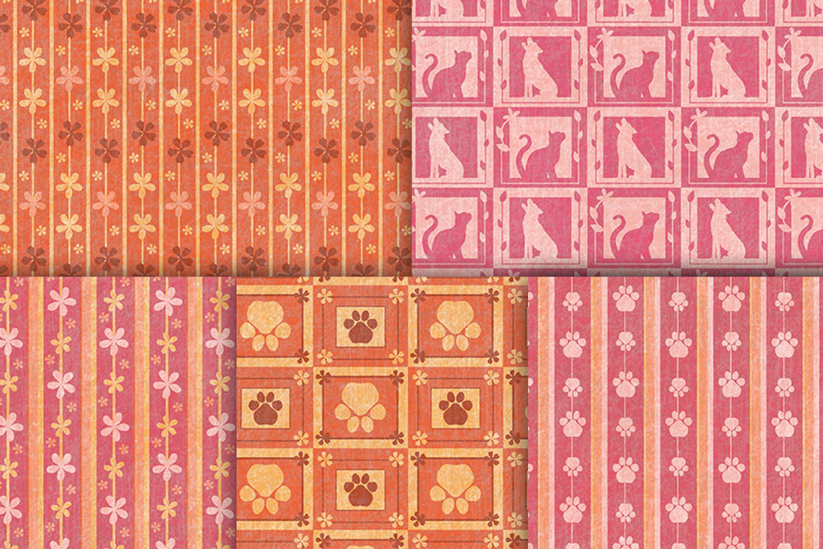 Cats and Dogs Floral Pet Patterns, a Pattern Graphic by VizualStorm (Photo 2 of 3)