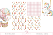 Unicorn World Watercolor Clipart, an Illustration by MockupWizard (Thumbnail 4 of 6)