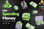 3D Spending Money Icons, a Duotone Icon by Vectors Market (Thumbnail 1 of 7)