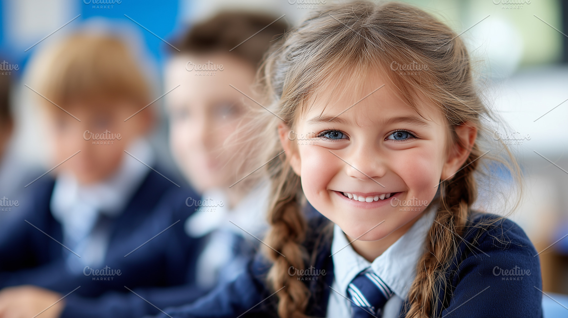 Cheerful young girl with braided, a School & Education Photo by MistyDay