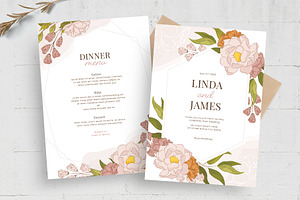 Modern Floral Wedding Invitation, a Card Template by BrandPacks