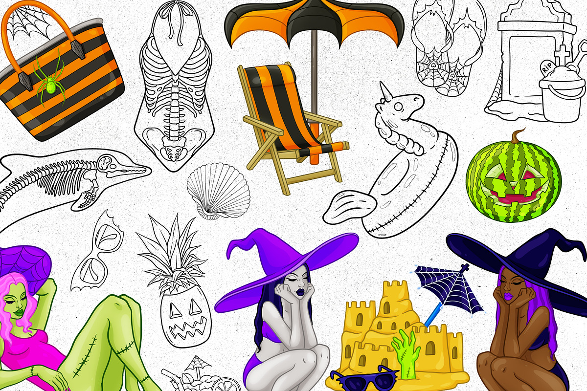 SUMMERWEEN Procreate stamps, a Brush Add-On by SecondOfJuly (Photo 5 of 6)