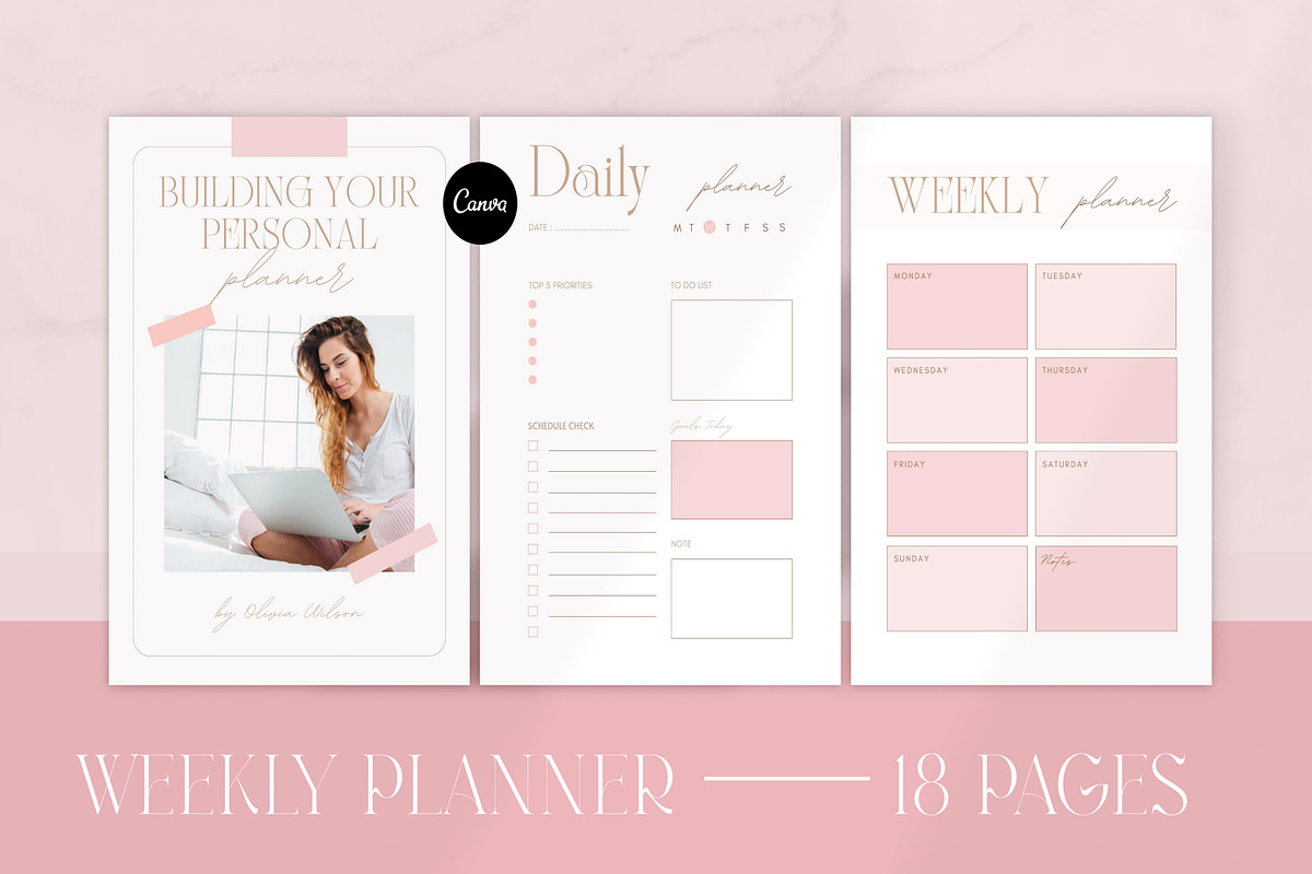 Yearly Digital Planner Canva, a Social Media Template by ElladesignCo (Photo 1 of 9)