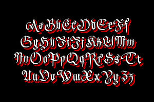 Fantasy Gothic Style Font Vector