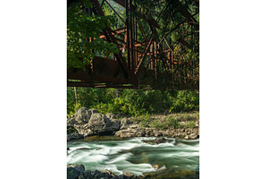 Tumwater Canyon pipeline bridge over, a Nature Photo by Backyard Stock