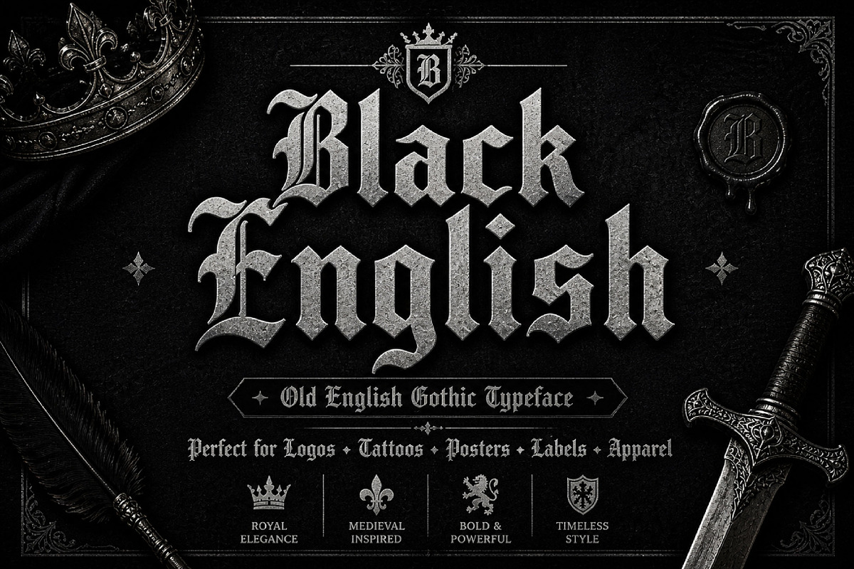 Black English, a Blackletter Font by Wow Magic (Photo 1 of 4)