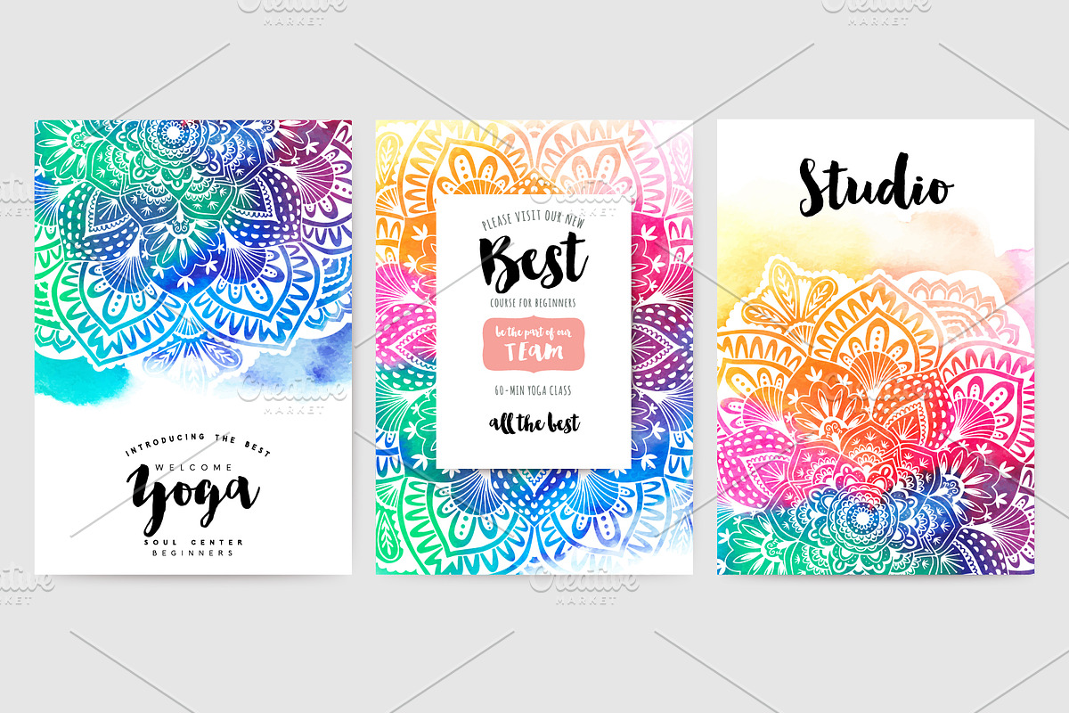 Mandalas and Watercolor Textures, a Healthcare Illustration by Markovka (Photo 4 of 6)