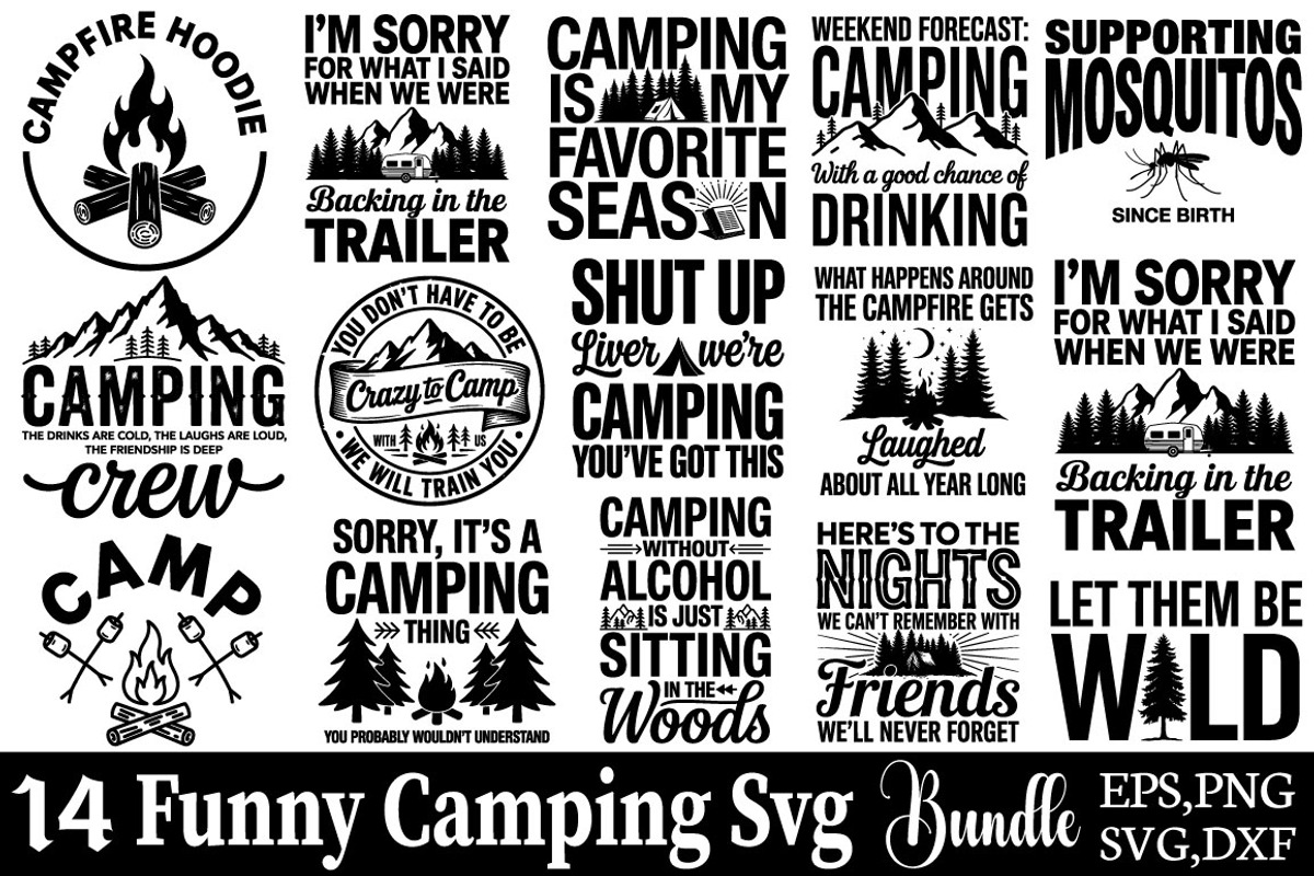 Funny Camping SVG Bundle, an Object Graphic by DollarSmart (Photo 1 of 4)