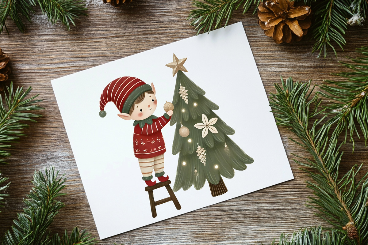 Neutral Christmas Watercolor Clipart, an Illustration by Nicolle's Colorful Art (Photo 8 of 8)
