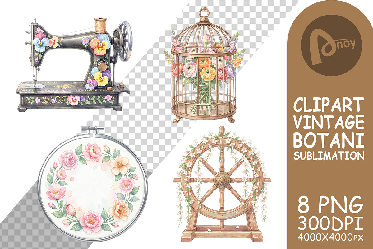 Vintage Mechanical Floral, a Decorative Illustration by Artnoy (Photo 16 of 18)