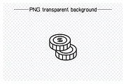 Dollar Money Line Icons Set, an Outline Icon by Designfour (Thumbnail 5 of 7)